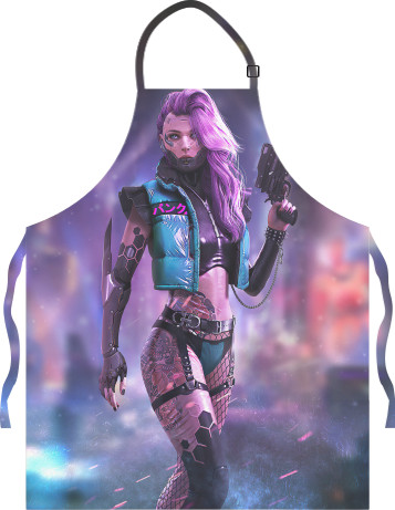 Light Apron - Cyberpunk Girl Portrait - Mfest