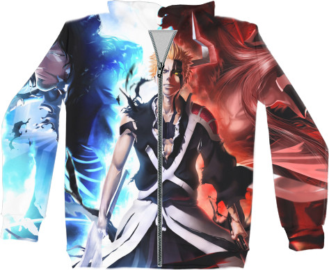 Unisex Zip-through Hoodie 3D - Kurosaki Ichigo Bankai - Mfest