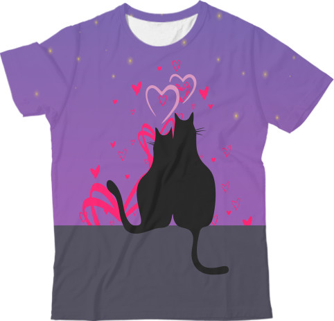 Kids' T-Shirt 3D - Котик и киска - Mfest