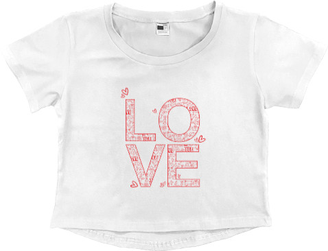 Women's Cropped Premium T-Shirt - LOVE - Mfest