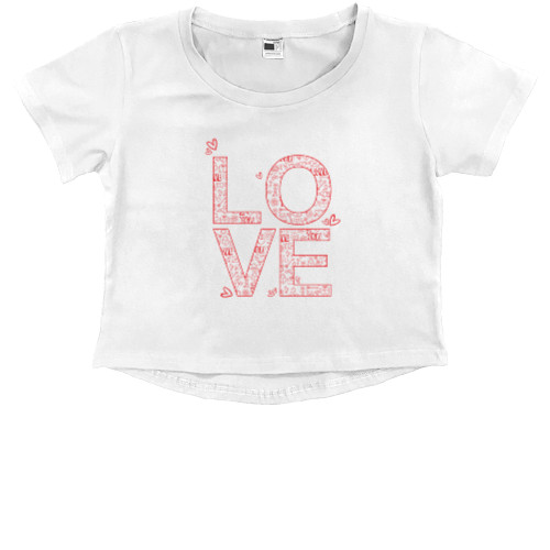 Kids' Premium Cropped T-Shirt - LOVE - Mfest