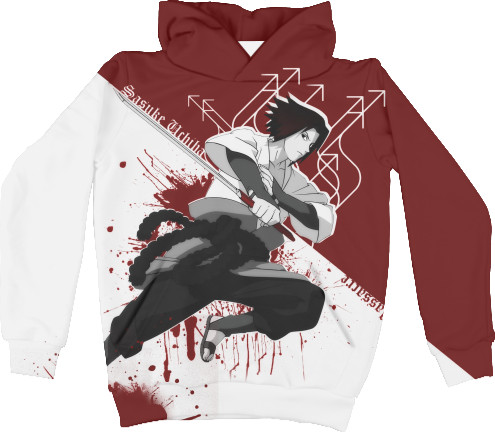 Kids' Hoodie 3D - uchiha sasuke naruto - Mfest