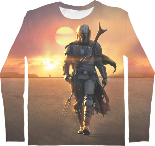 Kids' Longsleeve Shirt 3D - mandalorian - Mfest