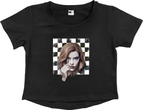 Women's Cropped Premium T-Shirt - queens gambit art - Mfest