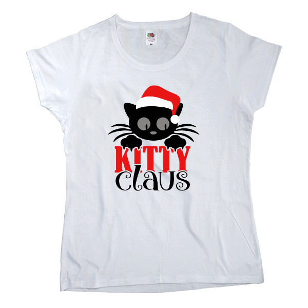 Women's T-shirt Fruit of the loom - kitty claus - Mfest