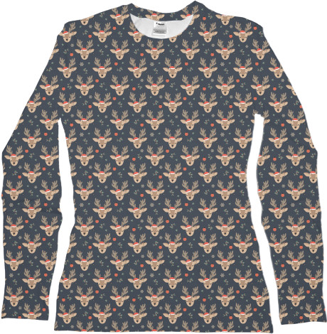 Women's Longsleeve Shirt 3D - christmas pattern - Mfest