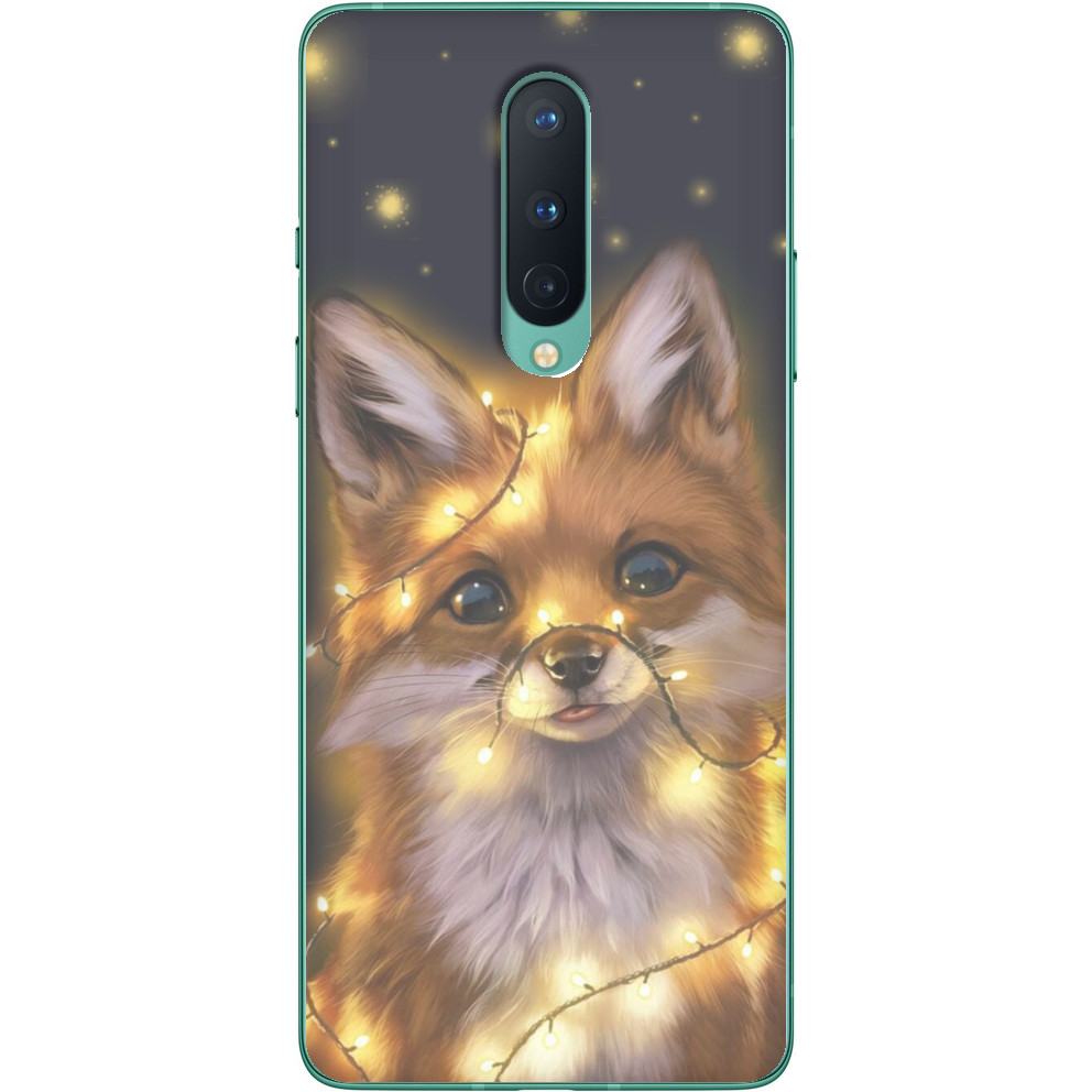 Чехол OnePlus - Fox And Christmas Lights - Mfest