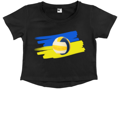 Kids' Premium Cropped T-Shirt - волейбольний м'яч - Mfest