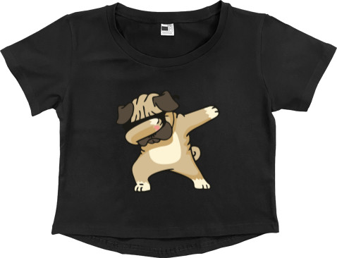 Women's Cropped Premium T-Shirt - dog dab - Mfest