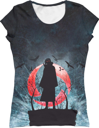 Women's T-Shirt 3D - Itachi Uchiha (Mangekyou Sharingan) - Mfest