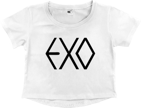 Women's Cropped Premium T-Shirt - EXO LOGO 2 - Mfest