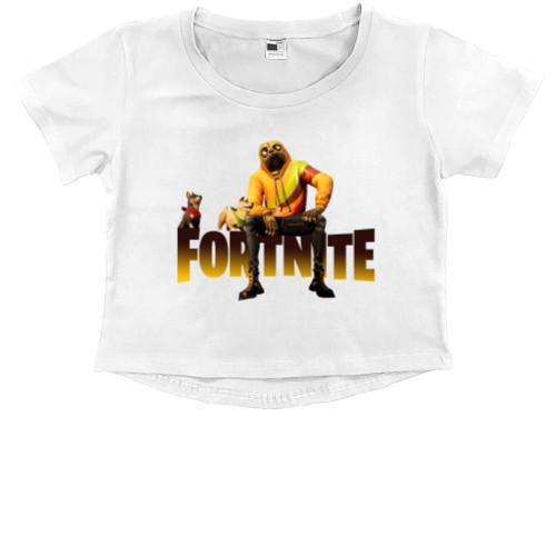 Kids' Premium Cropped T-Shirt - fortnite doggo - Mfest