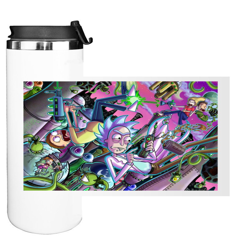 Water Bottle on Tumbler - Rick and Morty art - Mfest