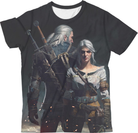 Kids' T-Shirt 3D - witcher geralt and ciri - Mfest