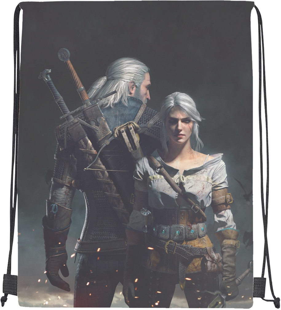 Drawstring Bag - witcher geralt and ciri - Mfest