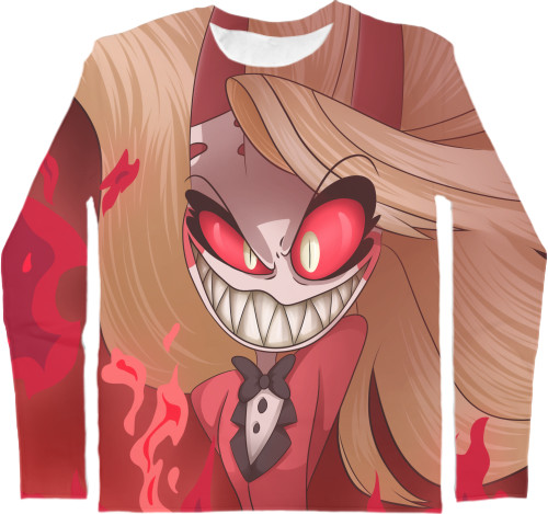 Kids' Longsleeve Shirt 3D - hazbin hotel demon charlie - Mfest