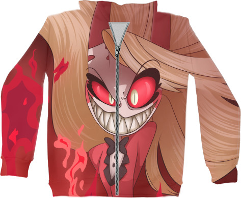 Kids' Zip-through Hoodie 3D - hazbin hotel demon charlie - Mfest