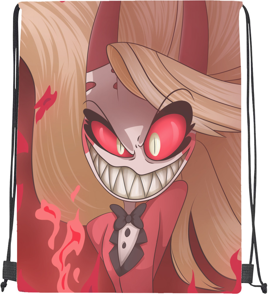 Drawstring Bag - hazbin hotel demon charlie - Mfest