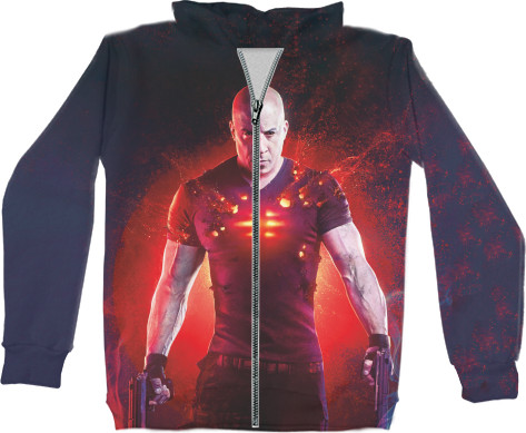 Kids' Zip-through Hoodie 3D - Bloodshot - Mfest