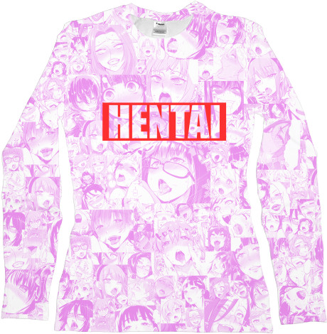 Women's Longsleeve Shirt 3D - ахегао 5 - Mfest