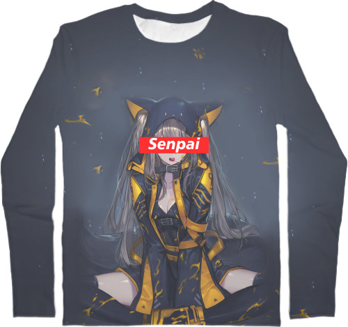 Men's Longsleeve Shirt 3D - senpai 2 - Mfest