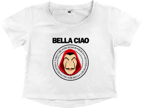 Women's Cropped Premium T-Shirt - la casa de papel dali mask - Mfest