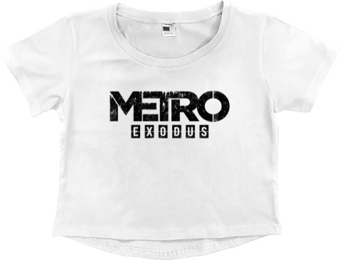 Women's Cropped Premium T-Shirt - metro 2033 LOGO - Mfest