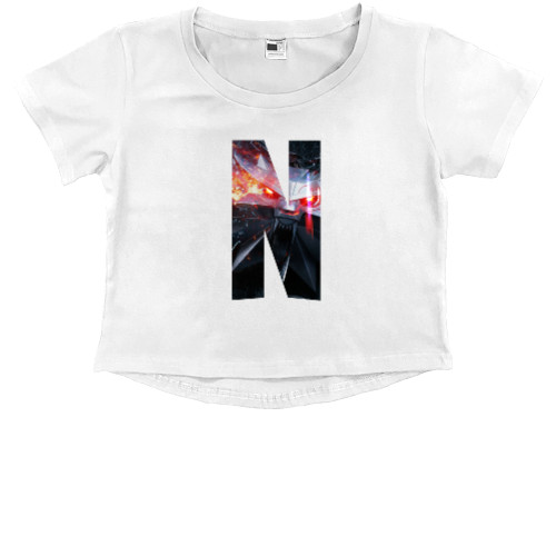 Kids' Premium Cropped T-Shirt - Netflix and wolf - Mfest