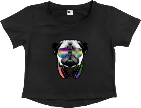 Women's Cropped Premium T-Shirt - Dj Dog - Mfest