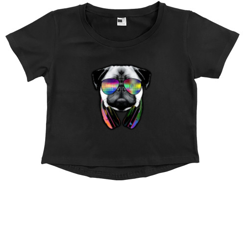 Kids' Premium Cropped T-Shirt - Dj Dog - Mfest