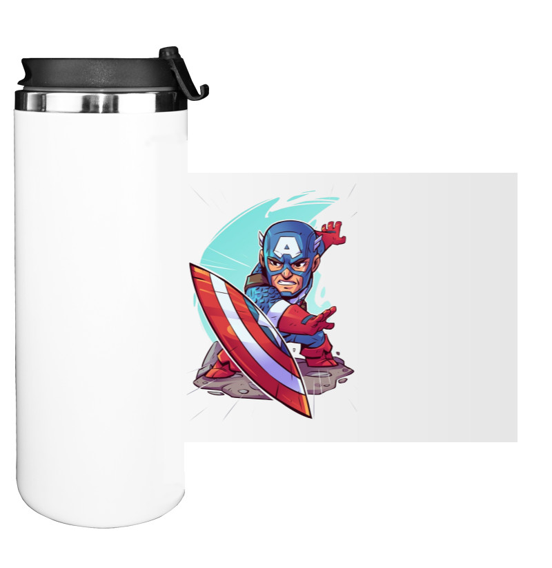 Water Bottle on Tumbler - Captain America - Mfest