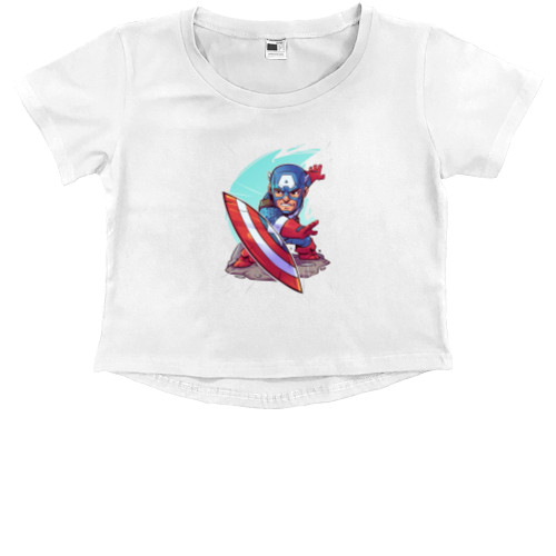 Kids' Premium Cropped T-Shirt - Captain America - Mfest