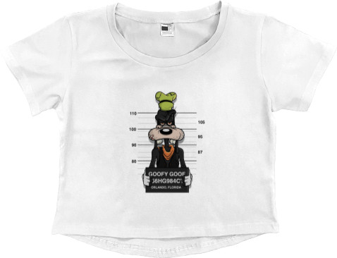 Микки Маус - Women's Cropped Premium T-Shirt - Goofy Goof - Mfest