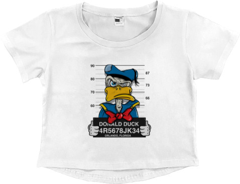 Women's Cropped Premium T-Shirt - Donal Duck - Mfest