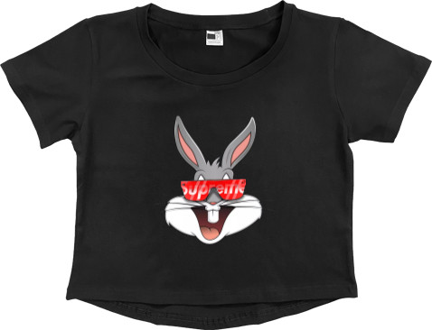 Women's Cropped Premium T-Shirt - bugs bunny supreme - Mfest