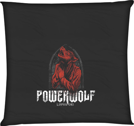 Square Throw Pillow - powerwolf 4 - Mfest