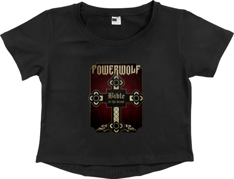 Women's Cropped Premium T-Shirt - powerwolf 2 - Mfest