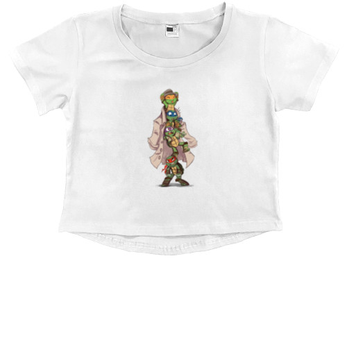 Kids' Premium Cropped T-Shirt - черепашки ниндзя - Mfest