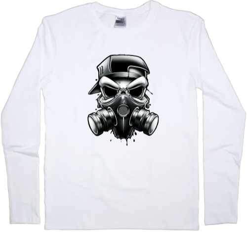 Men's Longsleeve Shirt - Skull And Gas Mask - Mfest