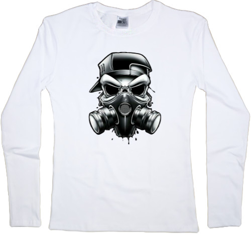 Women's Longsleeve Shirt - Skull And Gas Mask - Mfest