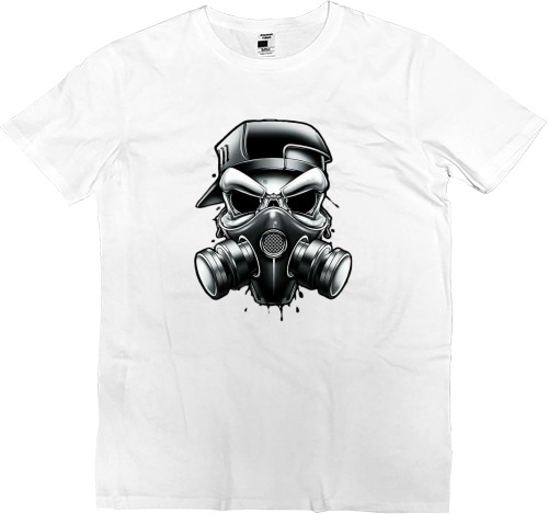 Футболка Премиум Мужская - Skull And Gas Mask - Mfest