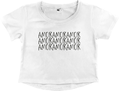 Women's Cropped Premium T-Shirt - AMOR - Mfest