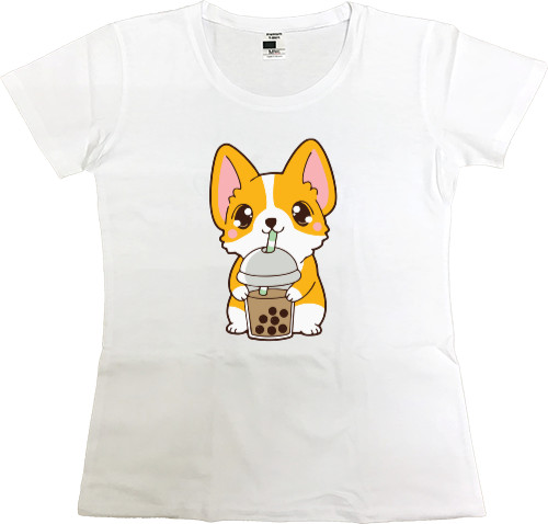 Women's Premium T-Shirt - Boba Corgi - Mfest