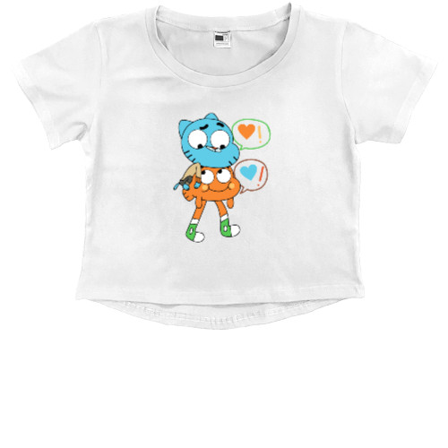 Kids' Premium Cropped T-Shirt - gumball and darwin - Mfest