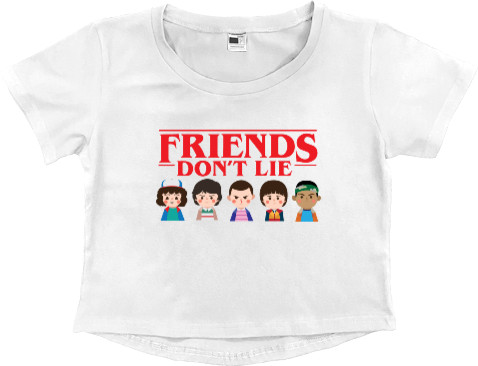 Women's Cropped Premium T-Shirt - friends don't lie 2 - Mfest