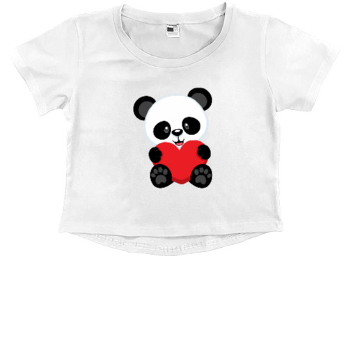 Kids' Premium Cropped T-Shirt - панда 2 - Mfest