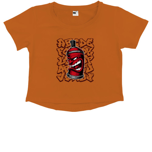 Kids' Premium Cropped T-Shirt - Графити - Mfest