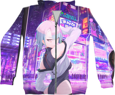 Kids' Zip-through Hoodie 3D - Cyberpunk: Edgerunners (Lucyna 1) - Mfest