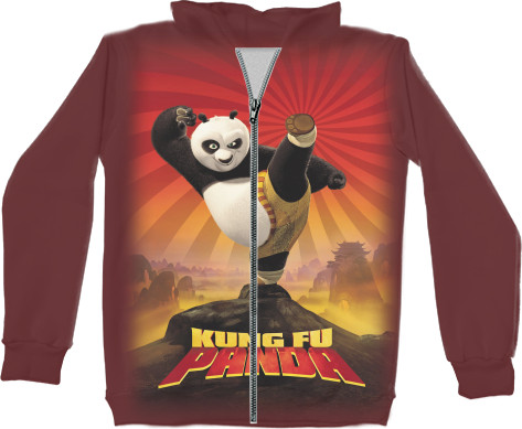 Kids' Zip-through Hoodie 3D - Кунг-фу панда (1) - Mfest