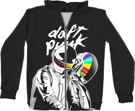 Daft Punk - Kids' Zip-through Hoodie 3D - daft Punk [3] - Mfest